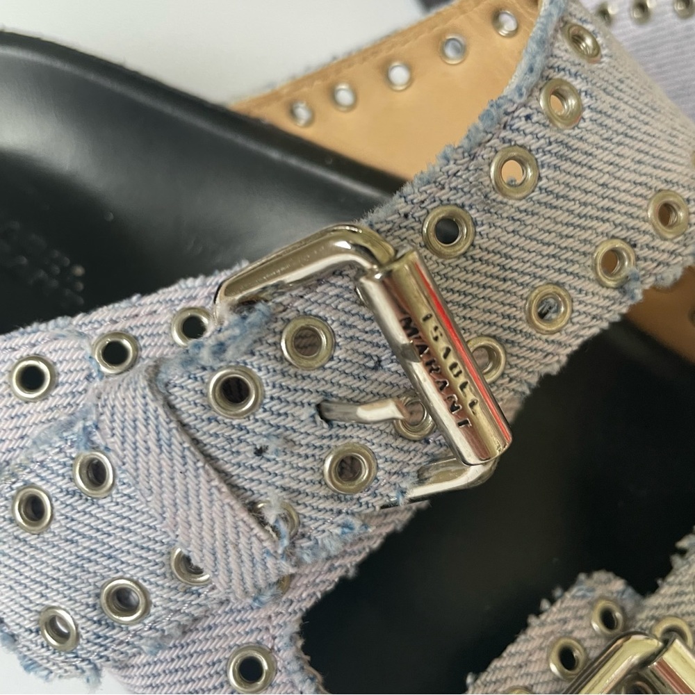 Isabel Marant Denim Studded Sandals - Picture 6 of 11